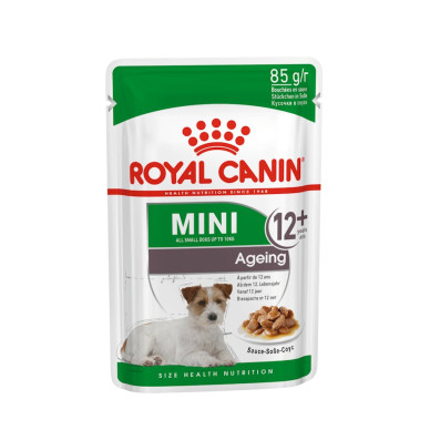 Royal Canin Mini Ageing 12 plus – Hrană Umedă în Sos pentru Câini Seniori de Talie Mică – 12x85 g